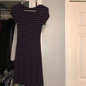 Navy Blue with Orange Stripes Dress